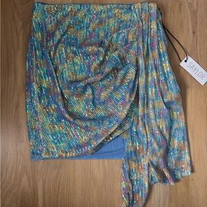 SAYLOR Multicolor Sequin Mini Skirt